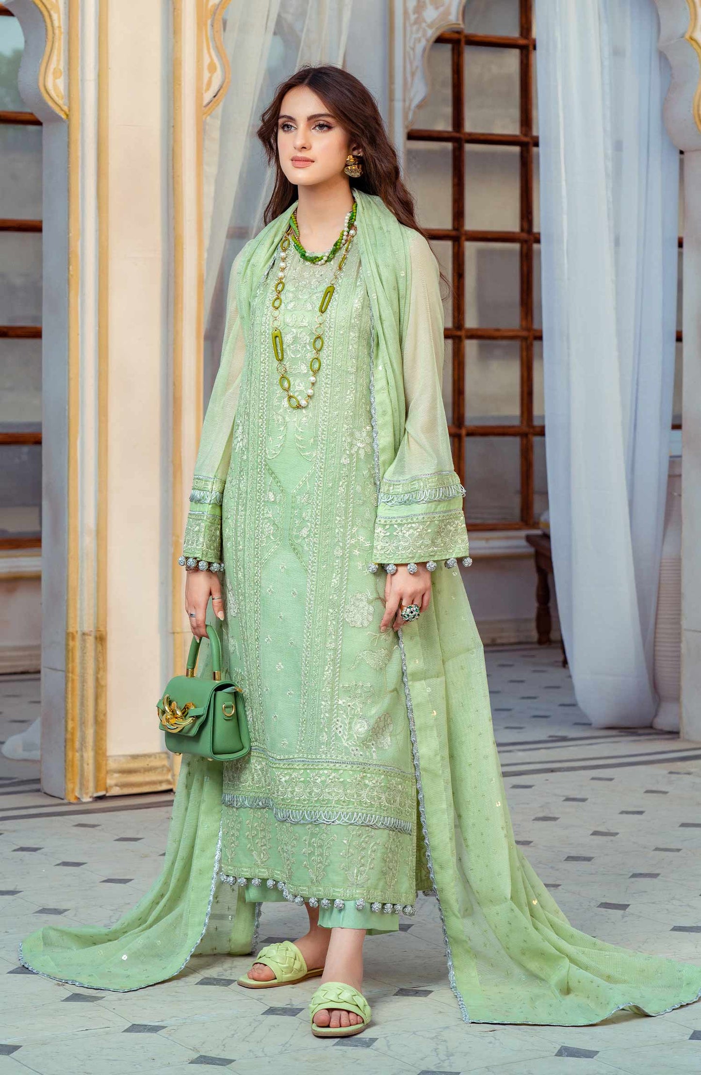 Quiet Green - (MLRD - 061) | Maryum N Maria Luxury Pret Eid Edit 2022 | Stitched Ready to Wear Suits
