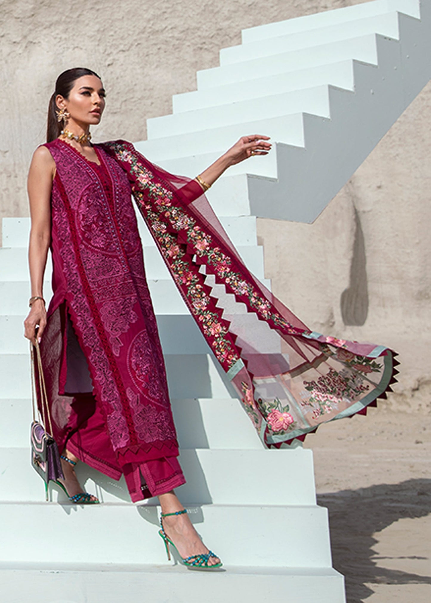 Jewel by the Beach - 3B - Mahogany | Crimson Serendipity Luxury Lawn Collection 2022