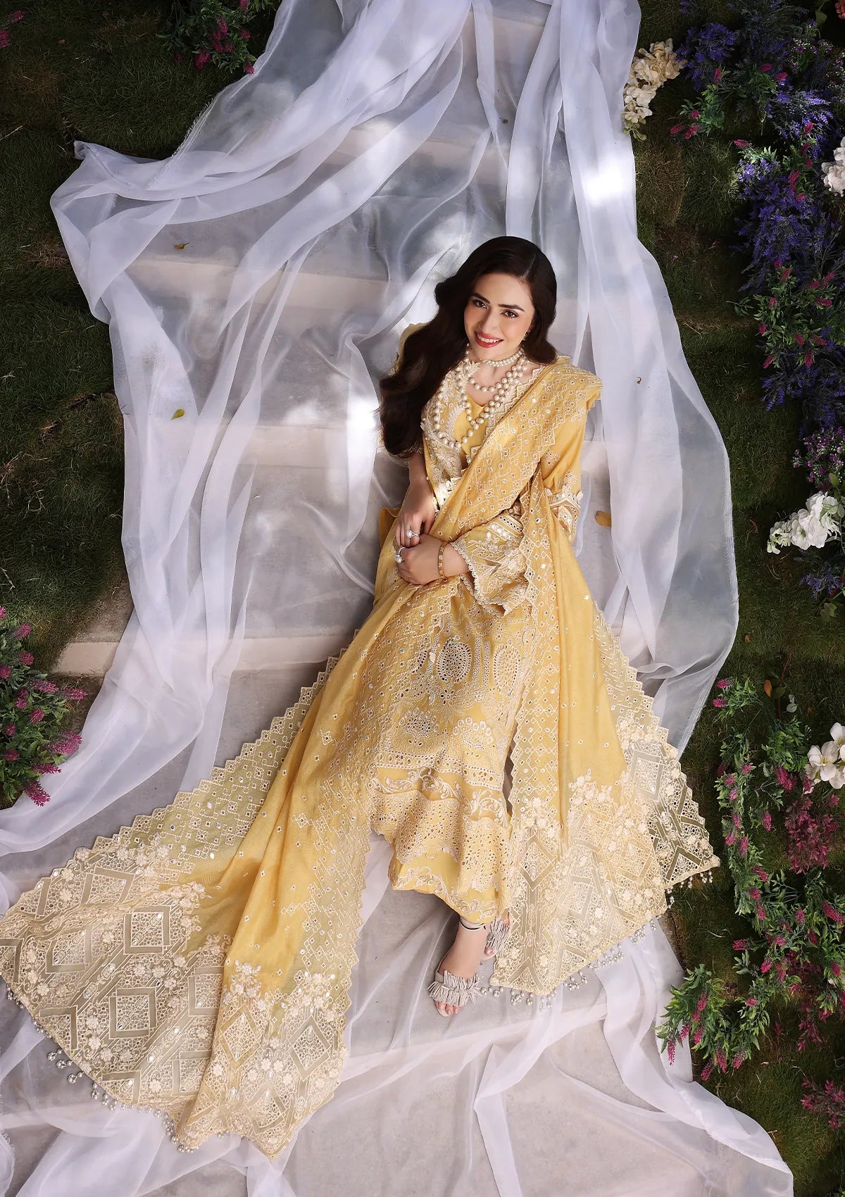ECF-01 BELLE | Elaf Premium festive Chikankari colletion2023