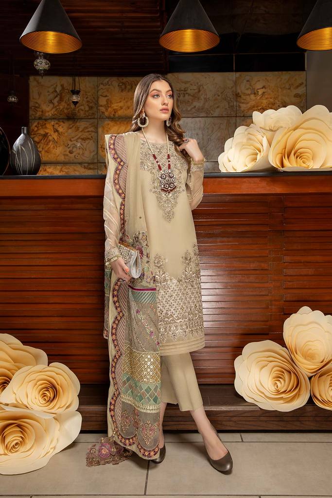 DD-02 | Charizma Diamond Dust Luxury Collection Vol 2 | Unstitched Embroidered Organza Suit