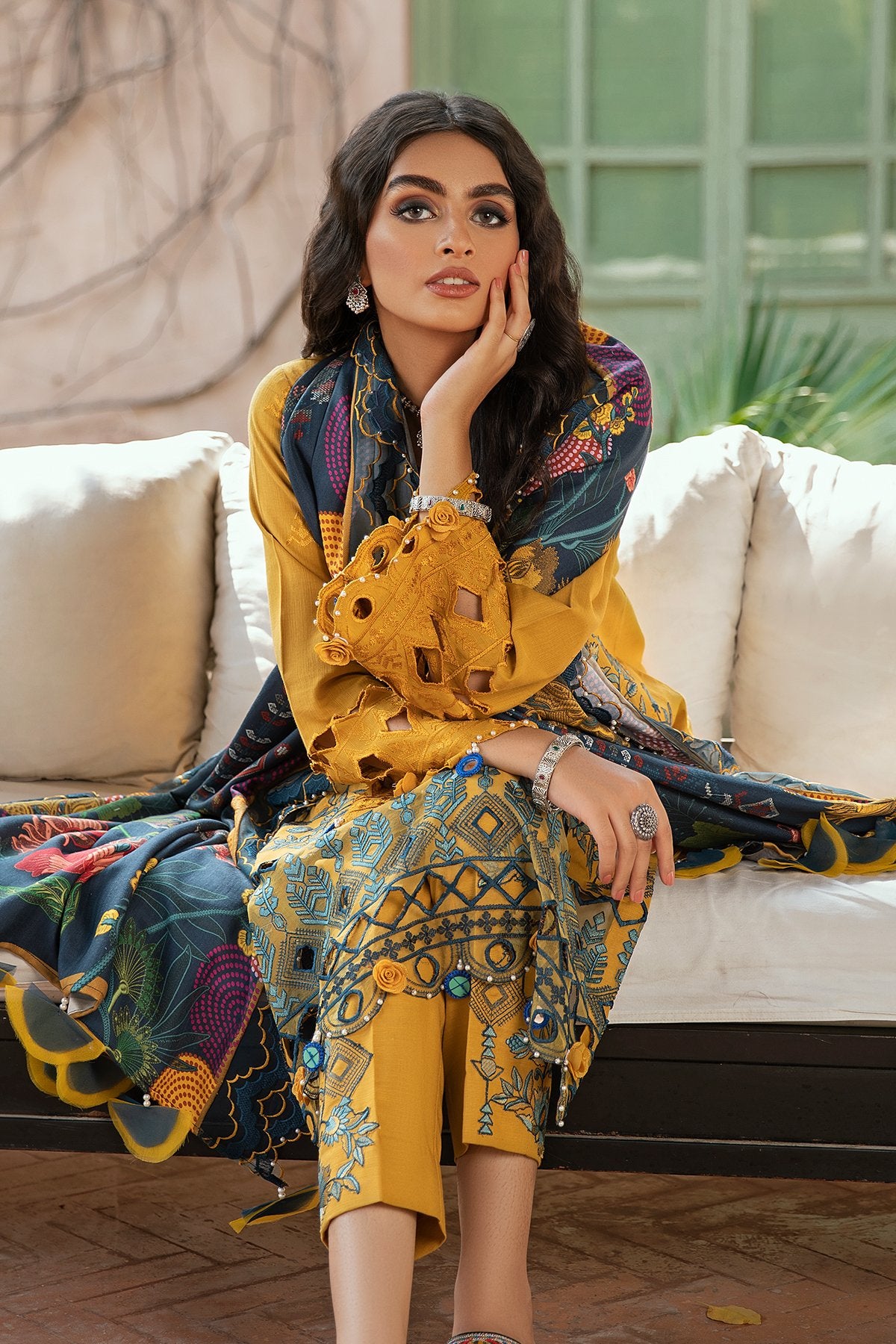 KAVEH NW-33 | Nureh Maya Khaddar Fall / Winter Collection 2021 | Unstitched Embroidered Slub Khaddar Suits
