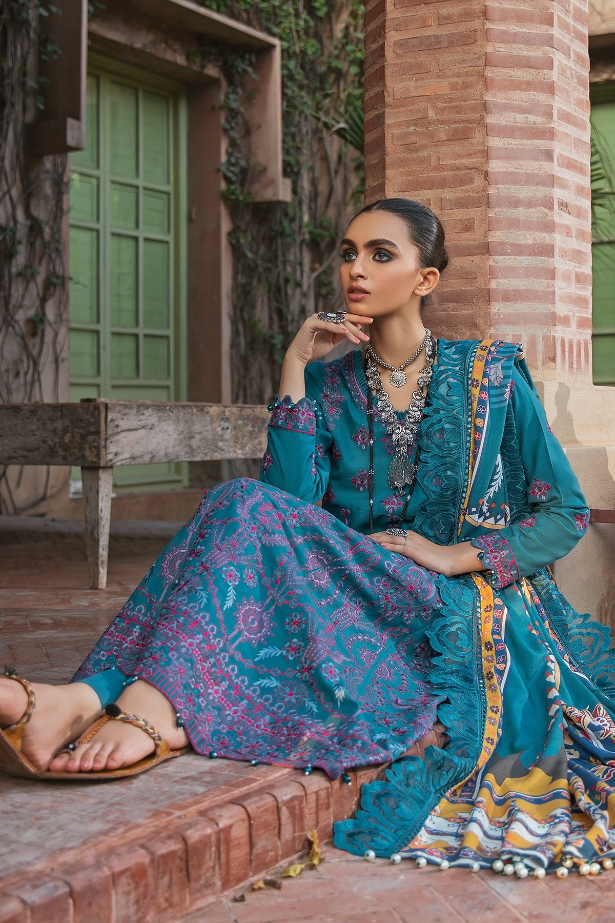 LILIAN NW-38 | Nureh Maya Khaddar Fall / Winter Collection 2021 | Unstitched Embroidered Slub Khaddar Suits