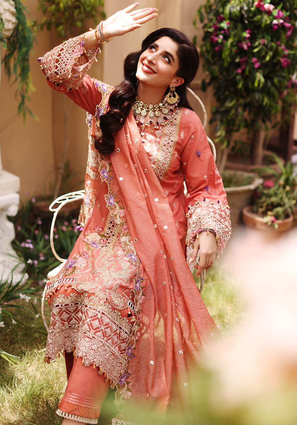 ELF-3A Japonica | Elaf Luxury Festive Lawn Collection 2022 | Unstitched Embroidered Lawn Suits