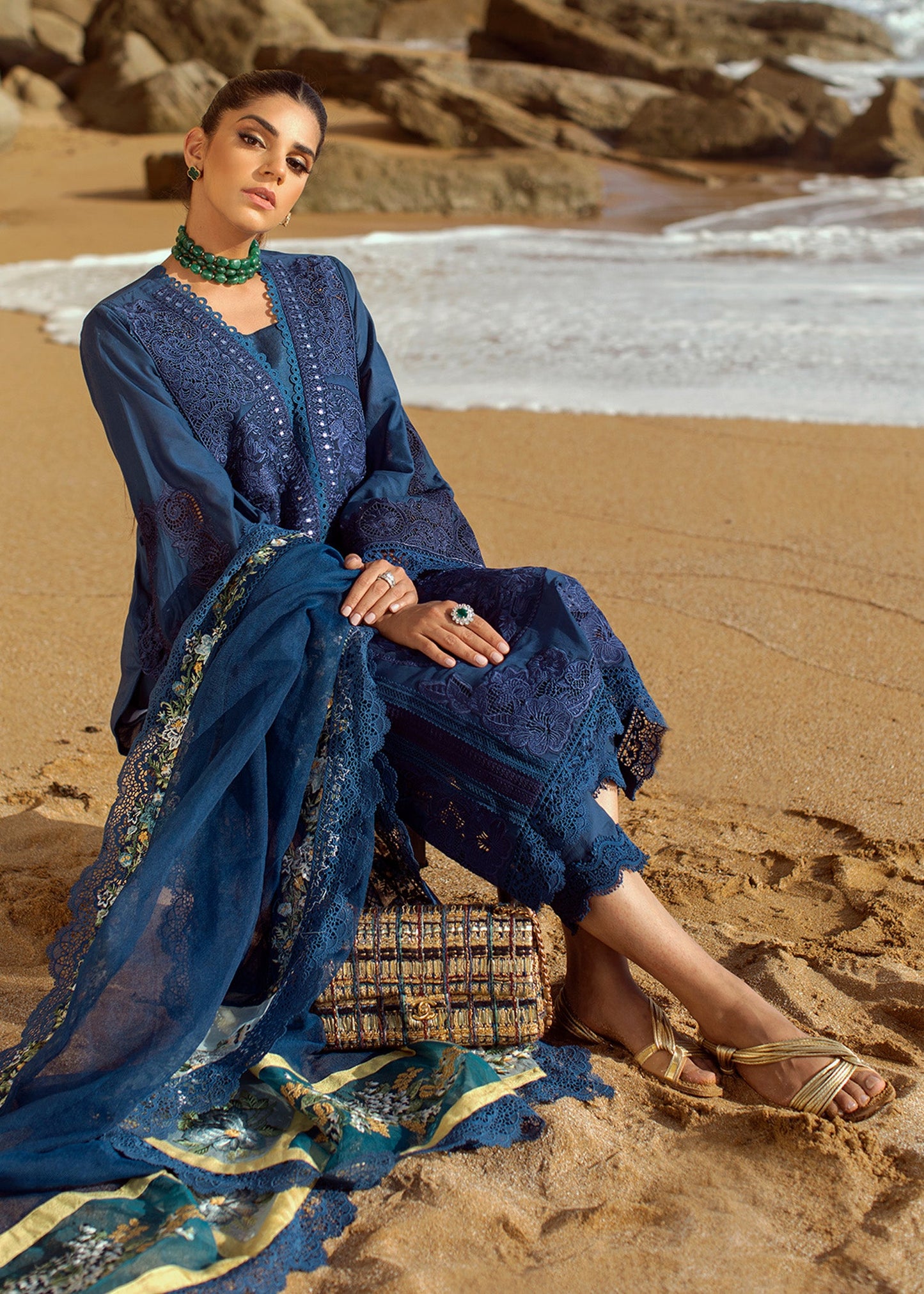 Jewel by the Beach - 3A - Sapphire | Crimson Serendipity Luxury Lawn Collection 2022