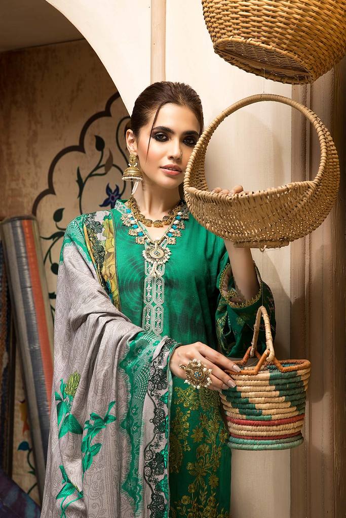 CNW-6 | Charizma Naranji Unstitched Embroidered Khaddar With Embroidered Shawl Vol-1 Collection | Unstitched Embroidered Suit