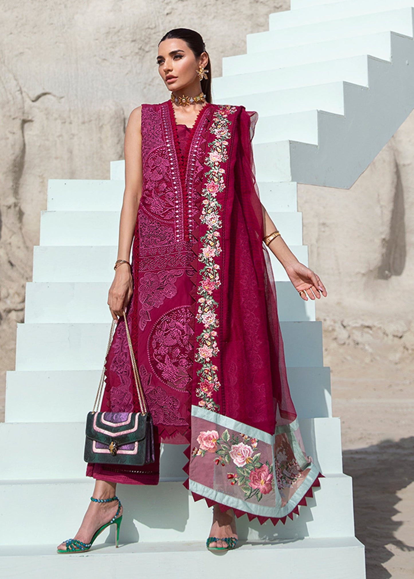 Jewel by the Beach - 3B - Mahogany | Crimson Serendipity Luxury Lawn Collection 2022