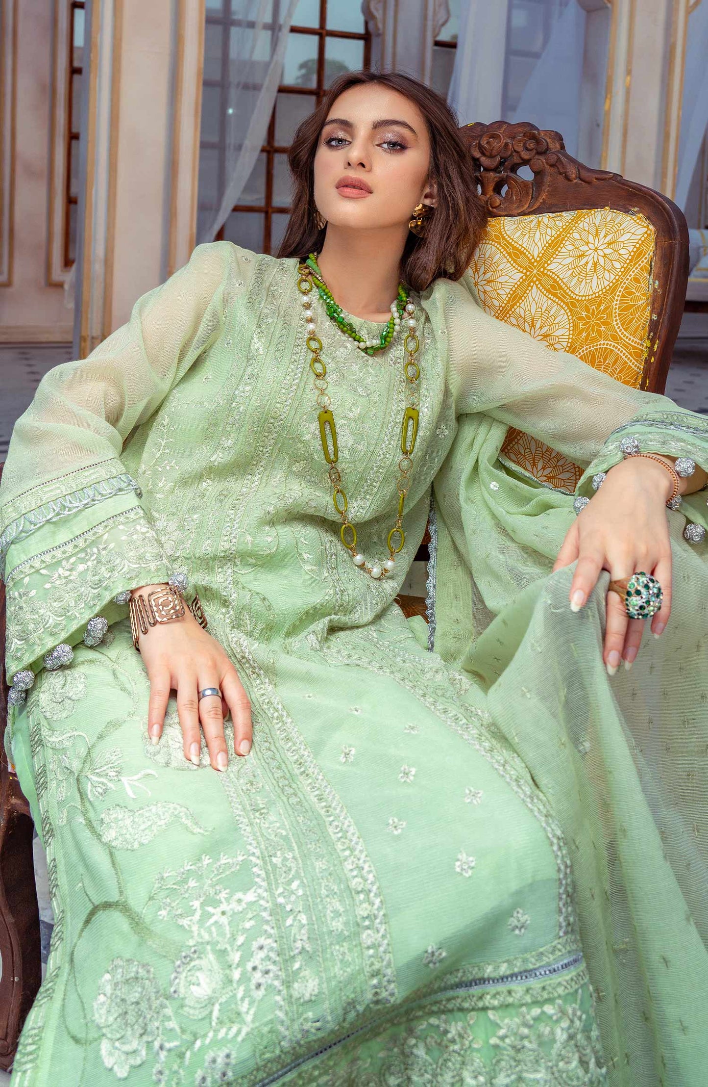 Quiet Green - (MLRD - 061) | Maryum N Maria Luxury Pret Eid Edit 2022 | Stitched Ready to Wear Suits
