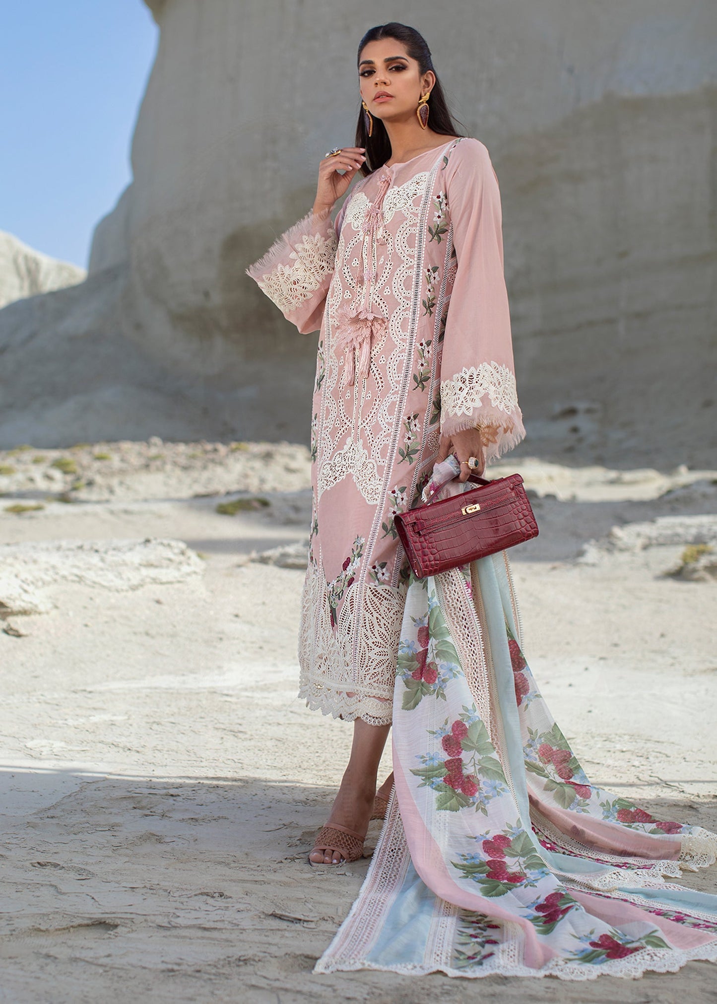 Sicilian Summer - 2B - Rose | Crimson Serendipity Luxury Lawn Collection 2022