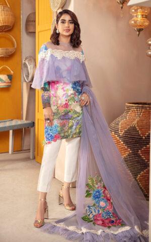 CASSIA CB-2B | Bella Fusion Mix Cambric Collection SS'21 | Unstitched Cambric Suits