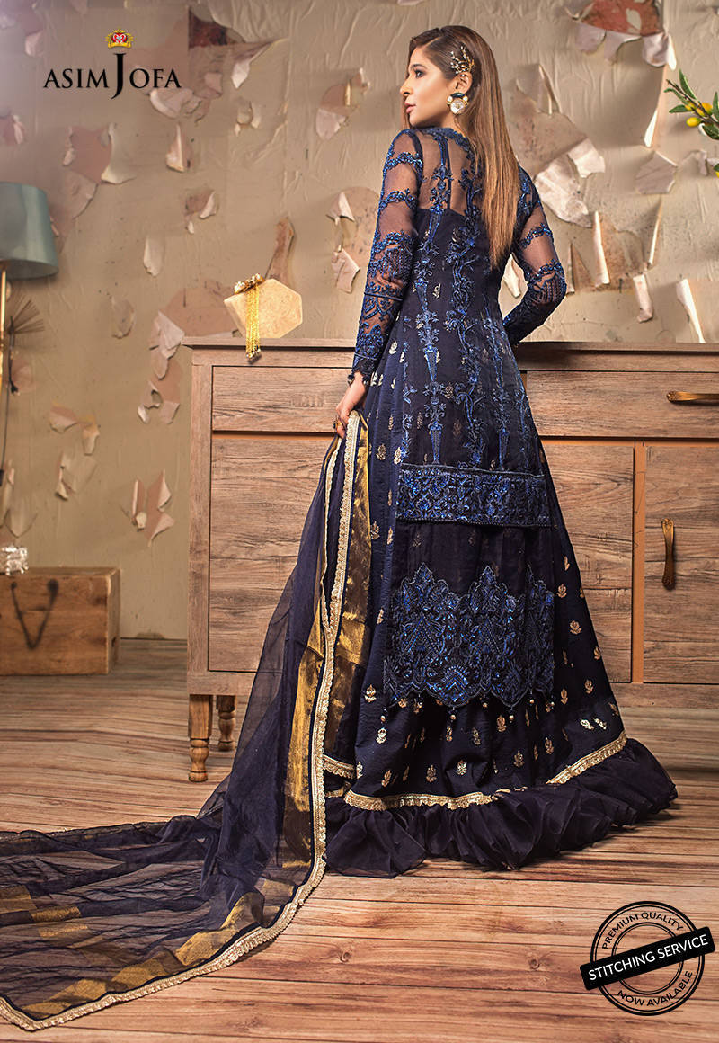 AJLE-09 | Asim Jofa Chiffon Collection 2021 Limited Edition | Unstitched Embroidered Chiffon Suits