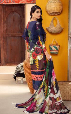 AZALEA CB-5A | Asifa & Nabeel Bella Fusion Mix Cambric Collection SS'21 | Unstitched Cambric Suits