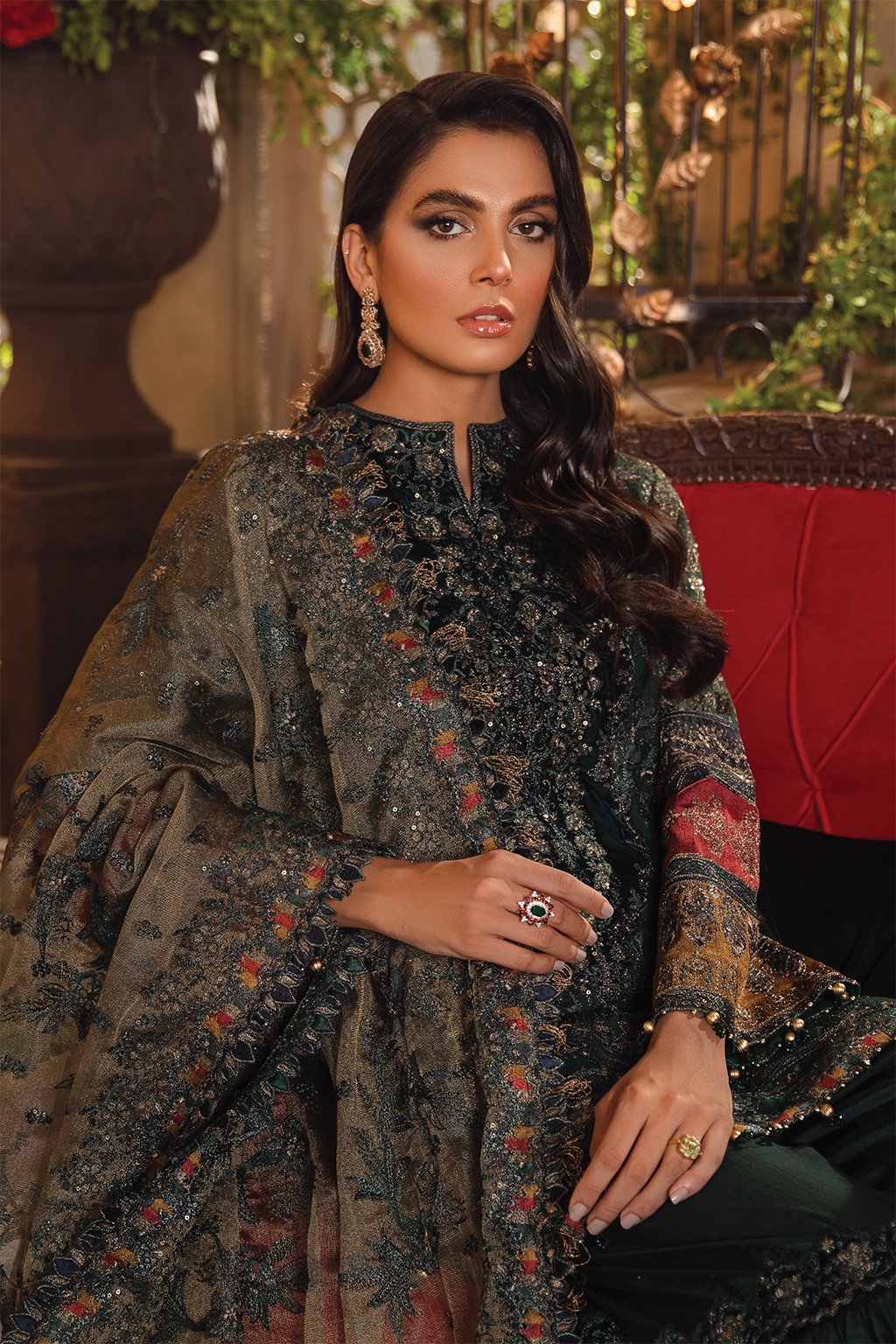 IMC-08 SERENITY -3PC | Iznik Meraki Luxury Chiffon Collection 2021 | Unstitched Embroidered Luxury Chiffon Suits