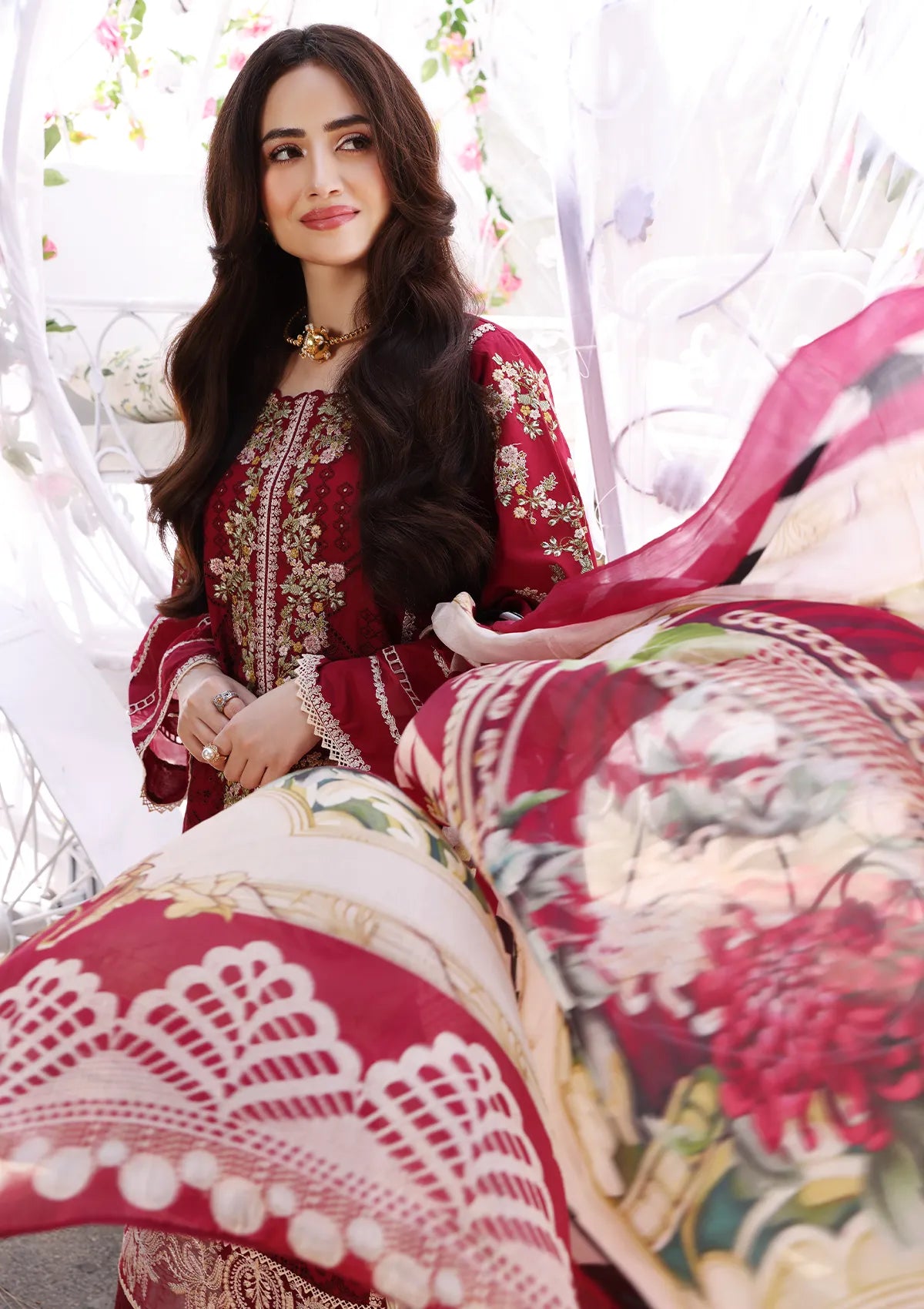 ECF-10 RED RIDING HOOD | Elaf Premium festive Chikankari collection2023