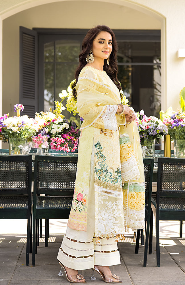 3 Piece Unstitched Luxury Embroidered Lawn-MLL-23-07 | Alzohaib Mahiymaan Luxury Lawn Eid Collection23