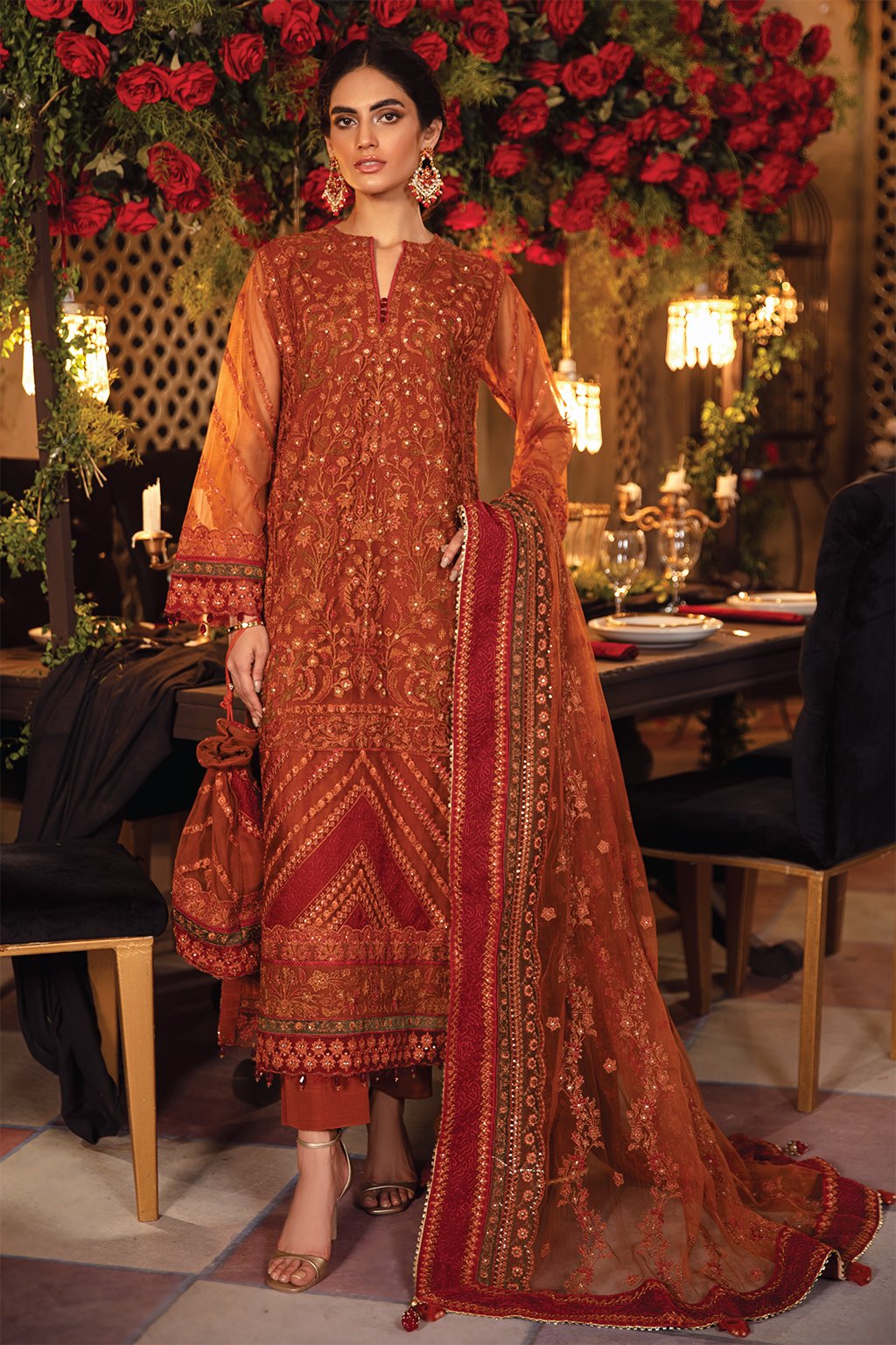 IMC-03 FELICITY - 3PC | Iznik Meraki Luxury Chiffon Collection 2021 | Unstitched Embroidered Luxury Chiffon Suits