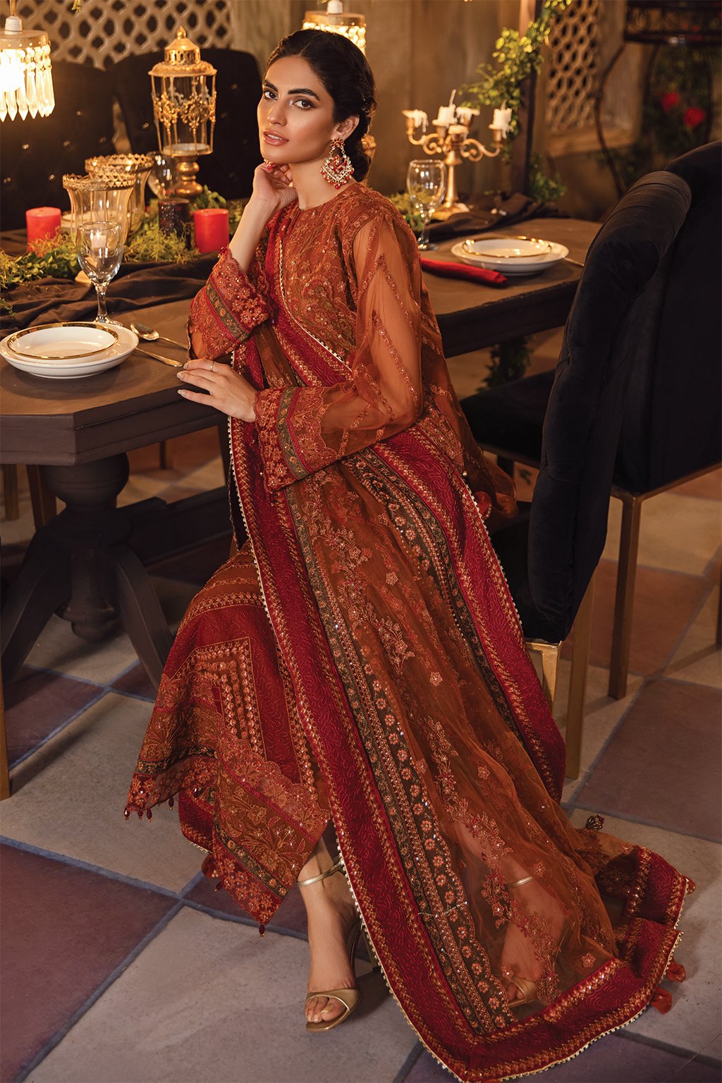 IMC-03 FELICITY - 3PC | Iznik Meraki Luxury Chiffon Collection 2021 | Unstitched Embroidered Luxury Chiffon Suits