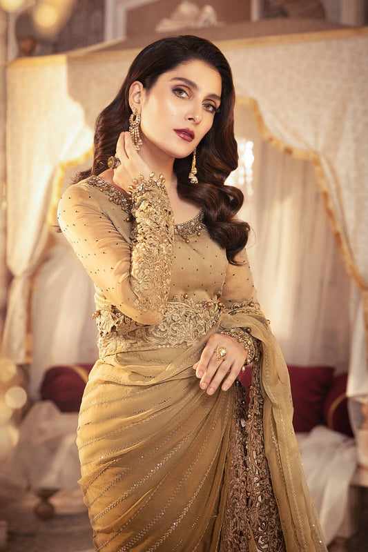 BD-2306 Chocolate Cappuccino | Maria B Mbroidered Winter Wedding Collection 2021 | Unstitched Embroidered Suits