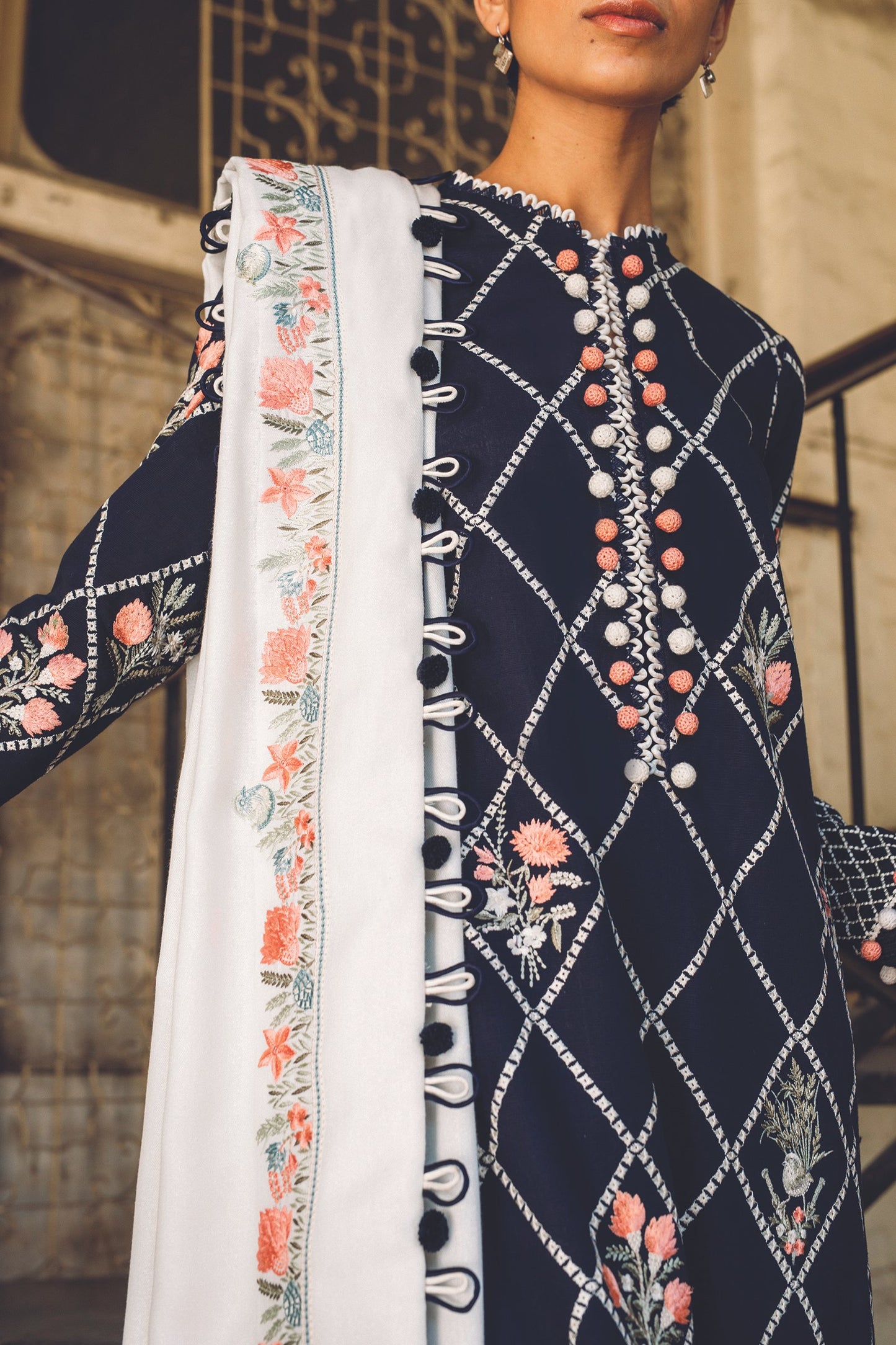 LEILA (ZW21-08) | Zaha Hamrahi Winter Collection 2021 | Unstitched Embroidered Khaddar Suits