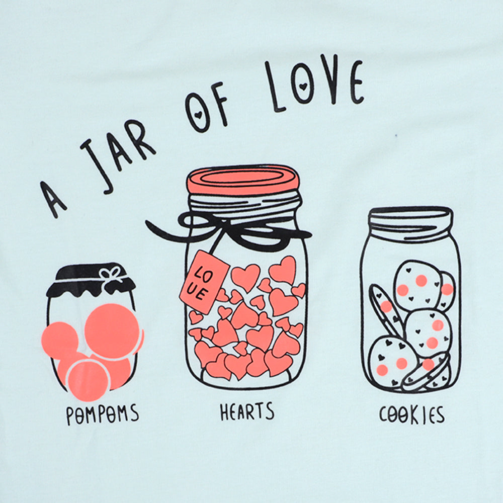Infants Jar Of Love T-Shirt For Girls - Mint | Bachaa Party Baby Clothes Girls Tops & T-Shirts