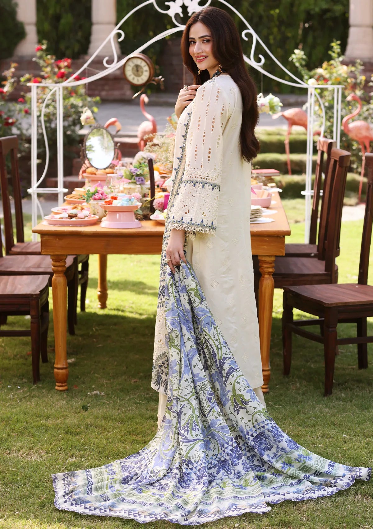 ECF-07 DAISY | Elaf Premium festive Chikankari collection2023