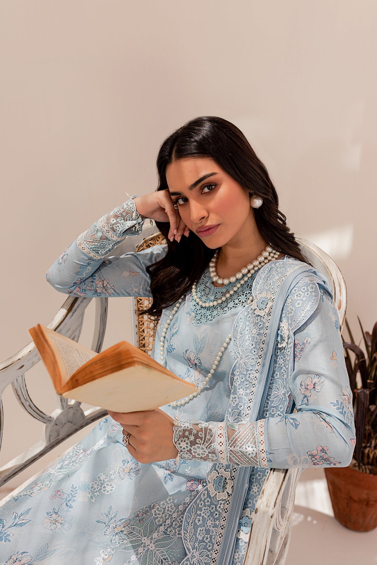 Ocean Dust| Farasha Mehak Festive Lawn SS 23 | Unstitched Embroidered Collection