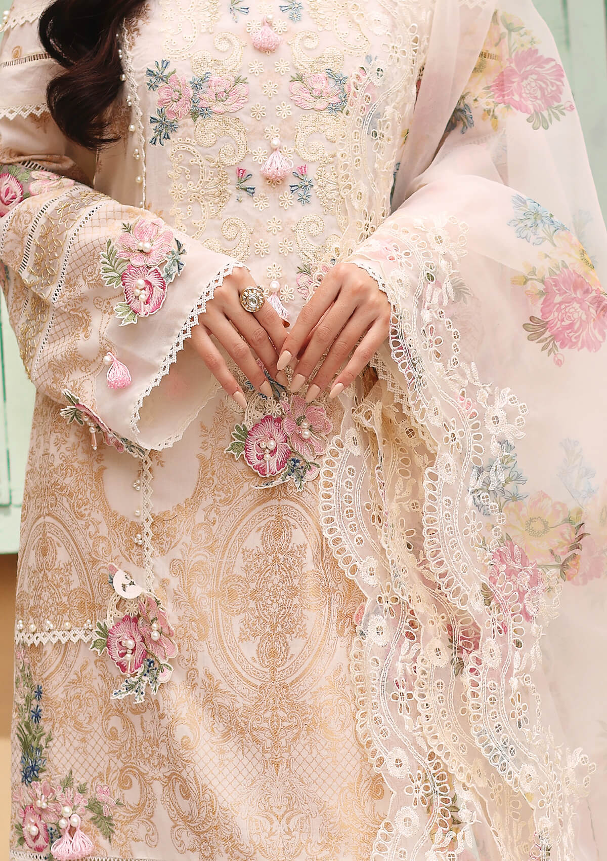 ELF-1 Damask | Elaf Luxury Festive Lawn Collection 2022 | Unstitched Embroidered Lawn Suits