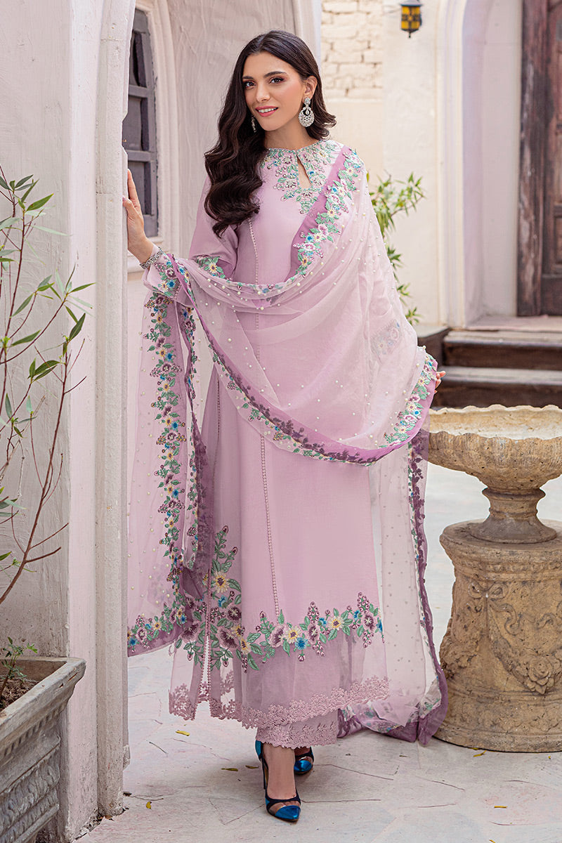 SEA FOG MLE22-02 | Mushq Eid Pret Drop 2 | 3Pc Cotton Net Suit