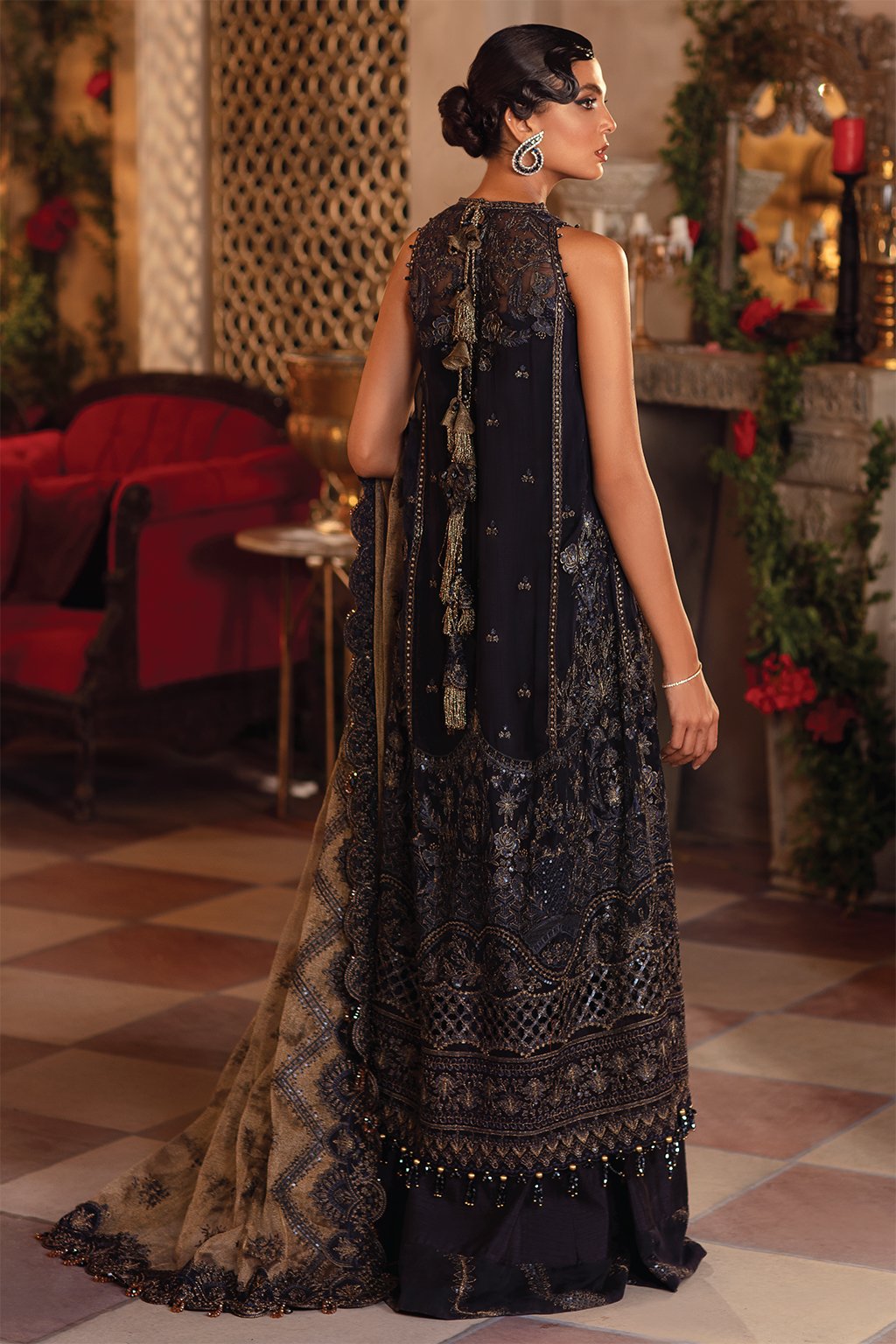 IMC-05 BLUE BLOOD- 3PC | Iznik Meraki Luxury Chiffon Collection 2021 | Unstitched Embroidered Luxury Chiffon Suits