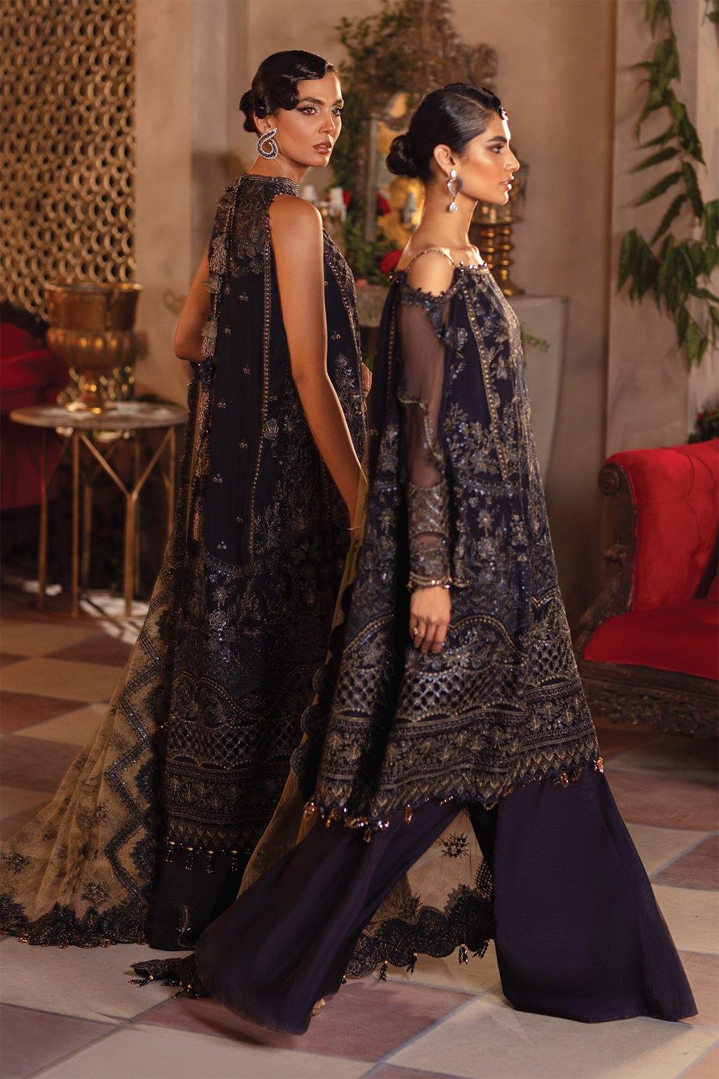 IMC-05 BLUE BLOOD- 3PC | Iznik Meraki Luxury Chiffon Collection 2021 | Unstitched Embroidered Luxury Chiffon Suits