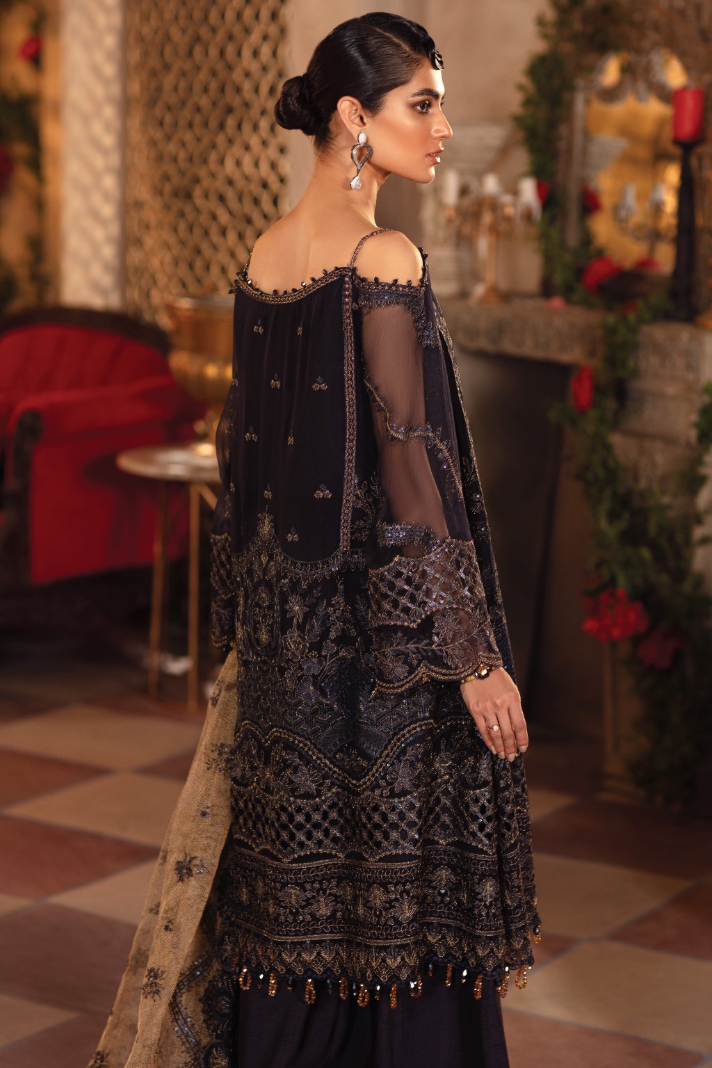 IMC-05 BLUE BLOOD- 3PC | Iznik Meraki Luxury Chiffon Collection 2021 | Unstitched Embroidered Luxury Chiffon Suits