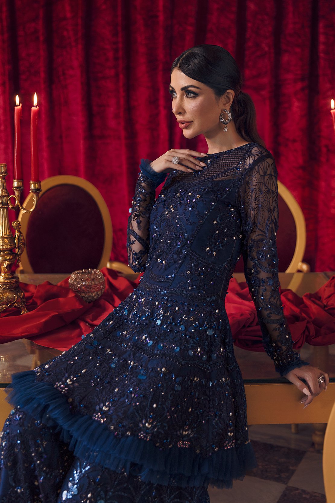 HERA | Reign Reignaissance Luxury Wedding Collection | Unstitched Embroidered Net Suits with Heavy Handwork
