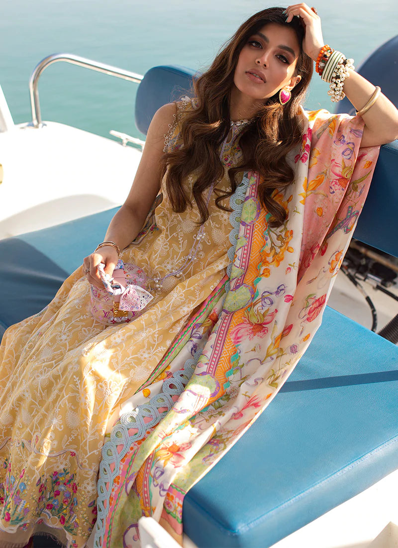 Capri Lemon | Farah Talib Aziz ILO ILO Luxury Lawn Collection 2022 | Unstitched Embroidered Lawn Suits
