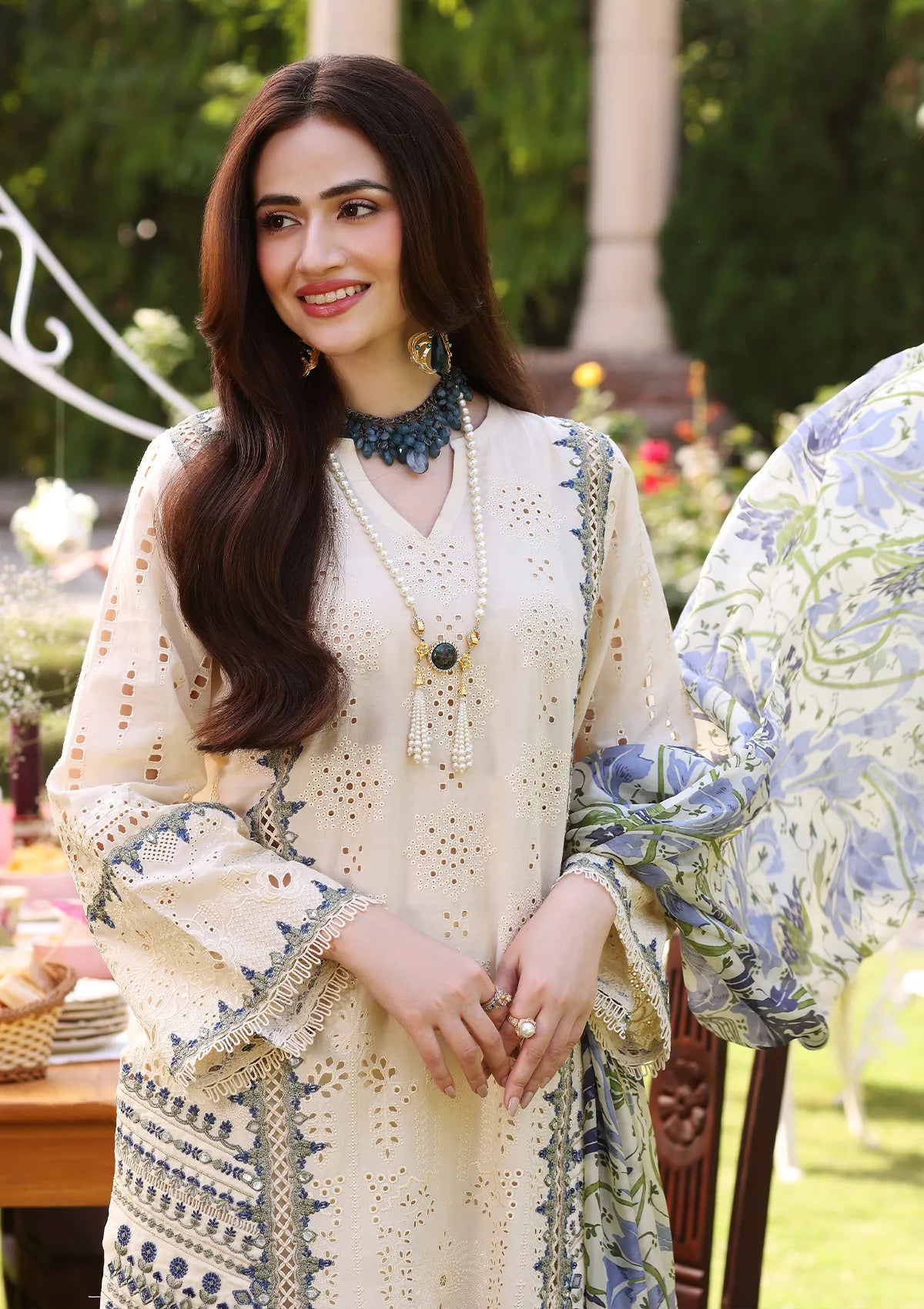 ECF-07 DAISY | Elaf Premium festive Chikankari collection2023