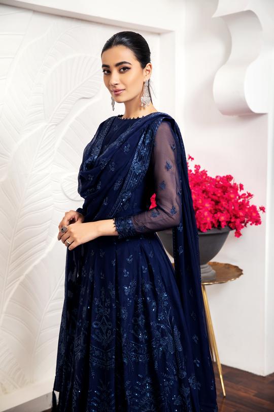 Glace Bleu | Alizeh Royale De Luxe Collection | Unstitched Embroidered Chiffon Suits