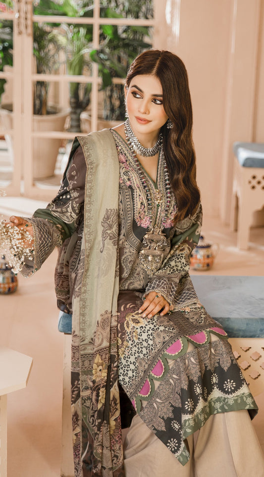 NAINA | Anaya Noor Bano Cambric Collection '21 | Unstitched Embroidered Cambric Suits