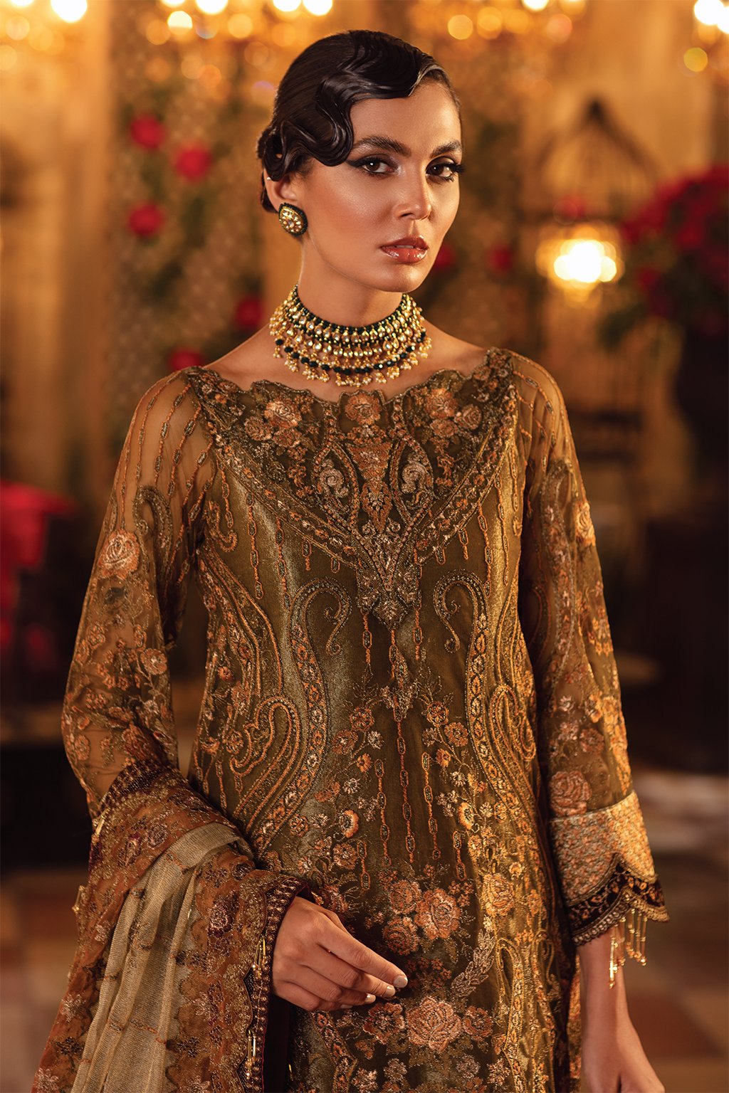 IMC-07 GOLDEN DAYS-3PC | Iznik Meraki Luxury Chiffon Collection 2021 | Unstitched Embroidered Luxury Chiffon Suits