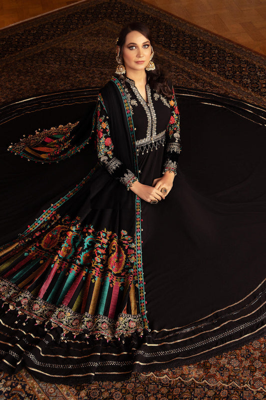 DL-906-Black | Maria B Winter Linen Unstitched Collection 2021 | Unstitched Embroidered Linen Suits