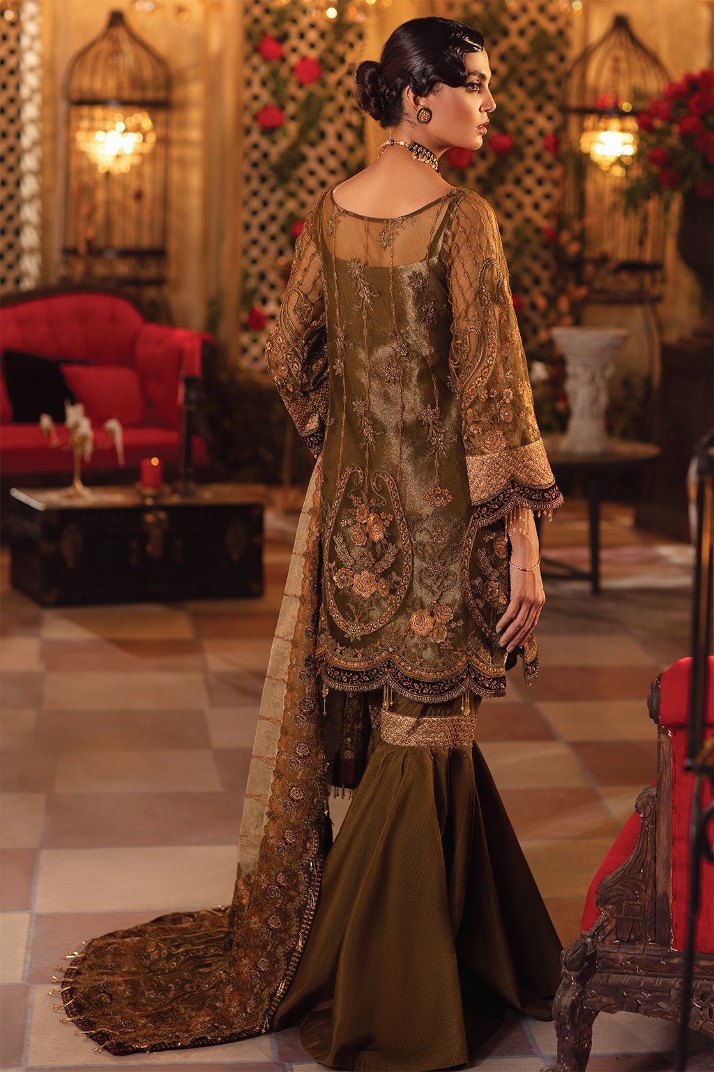 IMC-07 GOLDEN DAYS-3PC | Iznik Meraki Luxury Chiffon Collection 2021 | Unstitched Embroidered Luxury Chiffon Suits