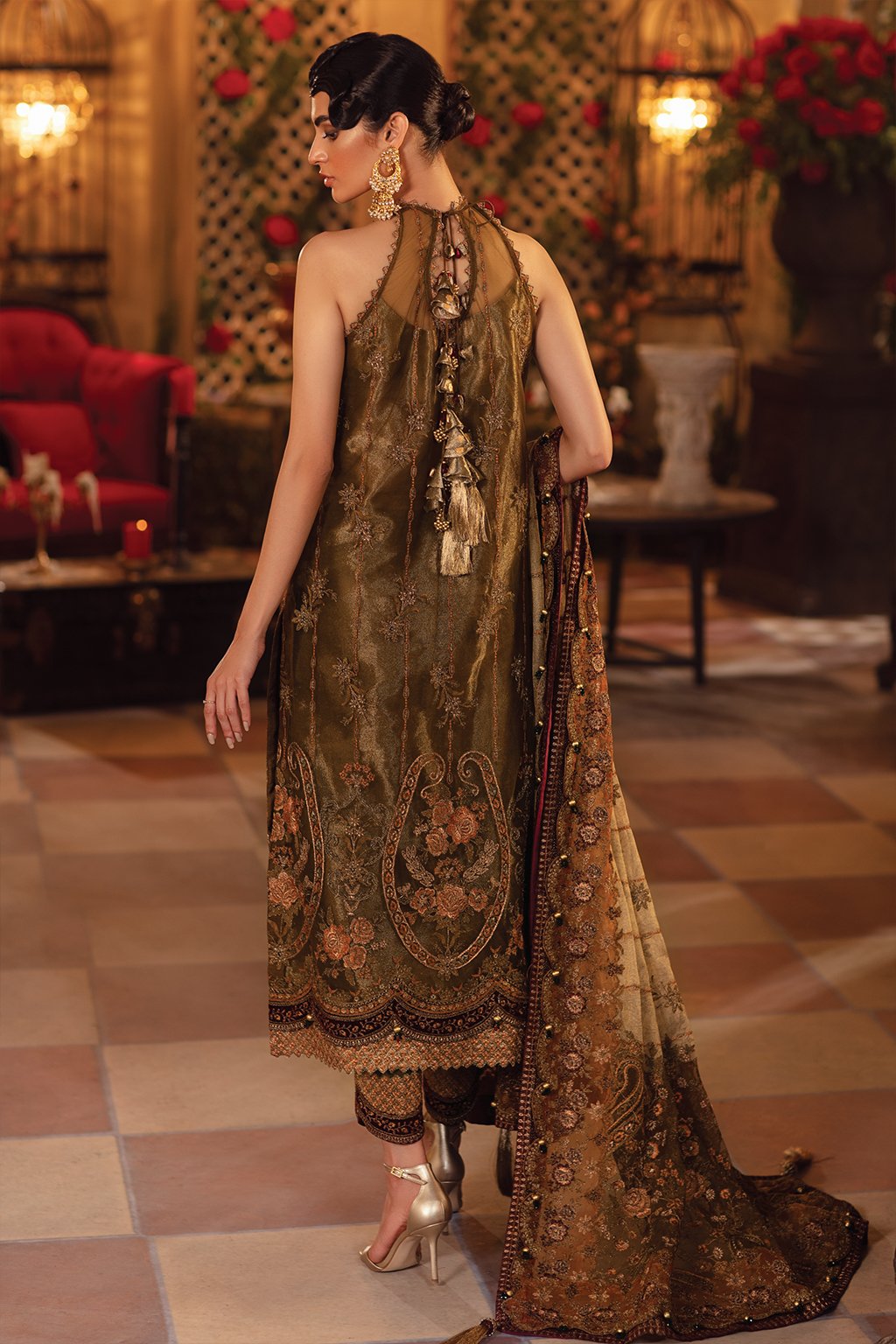 IMC-07 GOLDEN DAYS-3PC | Iznik Meraki Luxury Chiffon Collection 2021 | Unstitched Embroidered Luxury Chiffon Suits