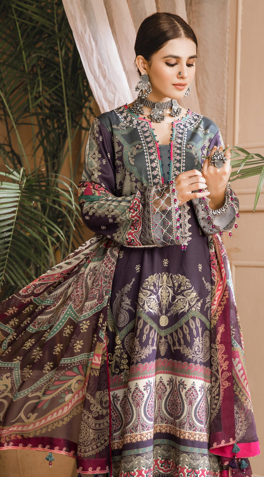 SAHAR | Anaya Noor Bano Cambric Collection '21 | Unstitched Embroidered Cambric Suits