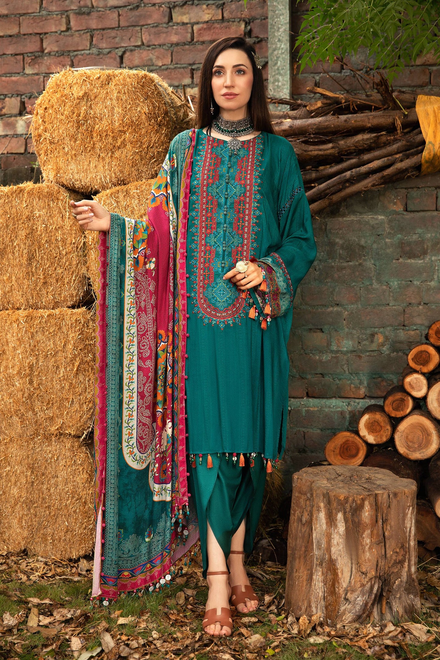 MPT 1207 B | Maria B MPrints Winter Collection 2021 | Unstitched Embroidered Dobby Linen Suits