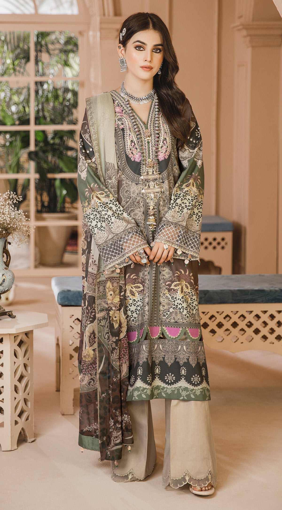 NAINA | Anaya Noor Bano Cambric Collection '21 | Unstitched Embroidered Cambric Suits