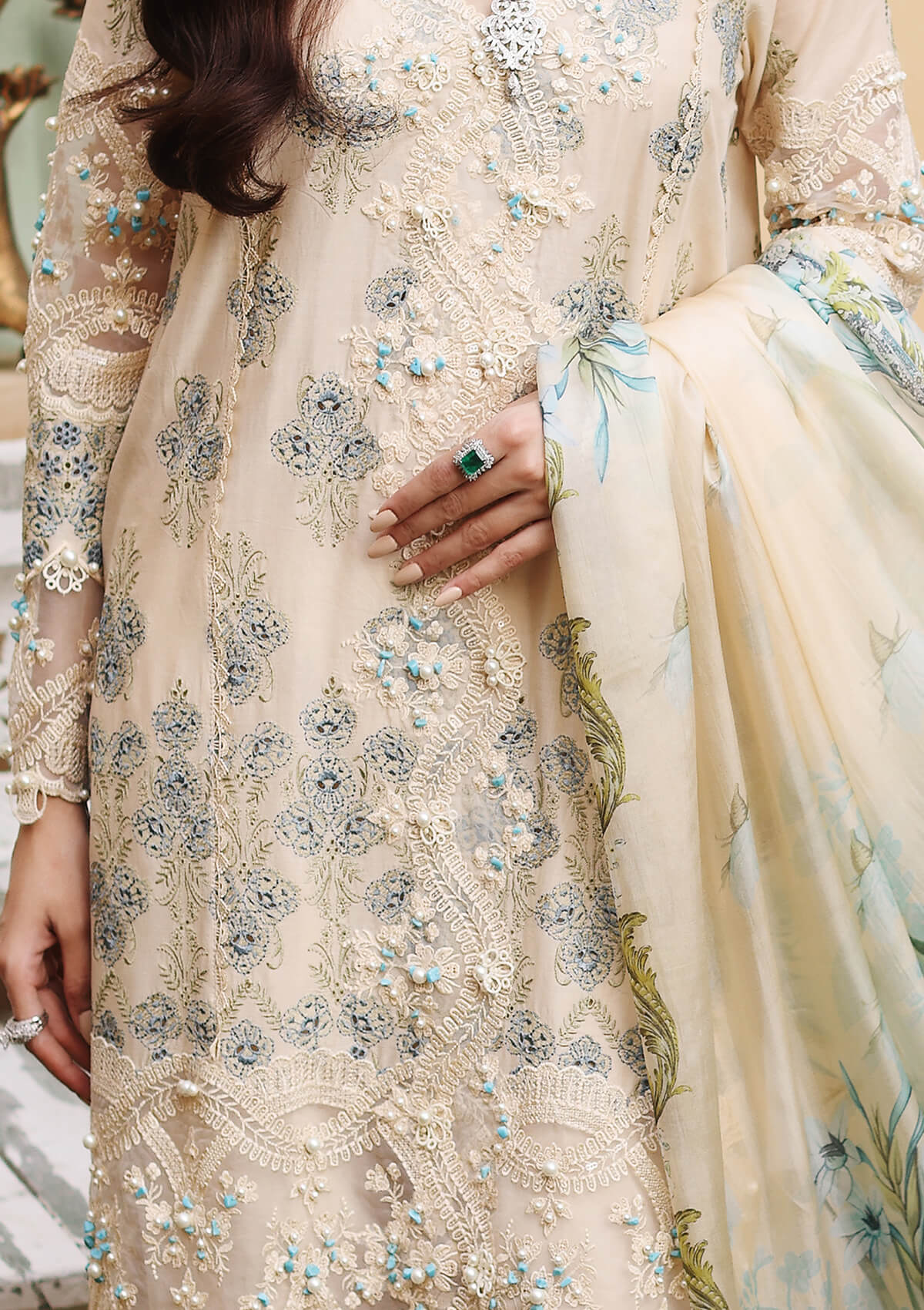ELF-11 Magnifique | Elaf Luxury Festive Lawn Collection 2022 | Unstitched Embroidered Lawn Suits