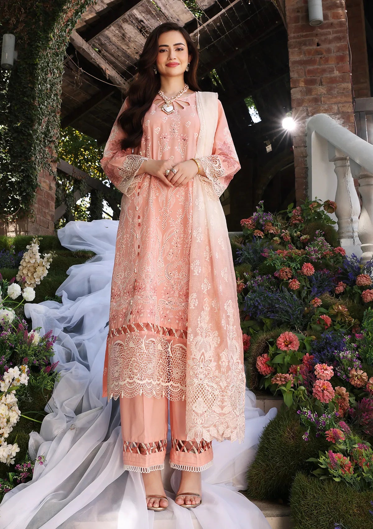 ECF-06 CINDRELLA | Elaf Premium festive Chikankari collection2023