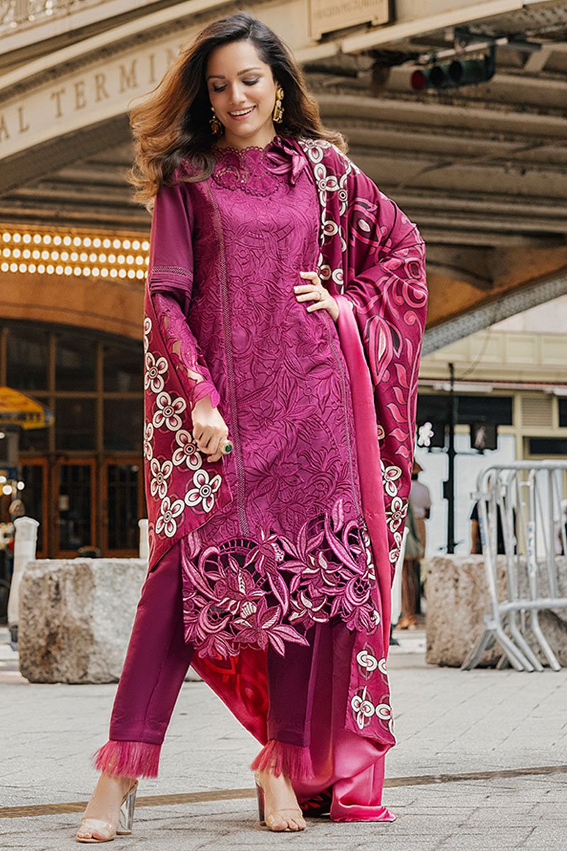 VIVID VIOLA | Mushq Broadway Winter Edit’21 | Unstitched Embroidered Linen Suits