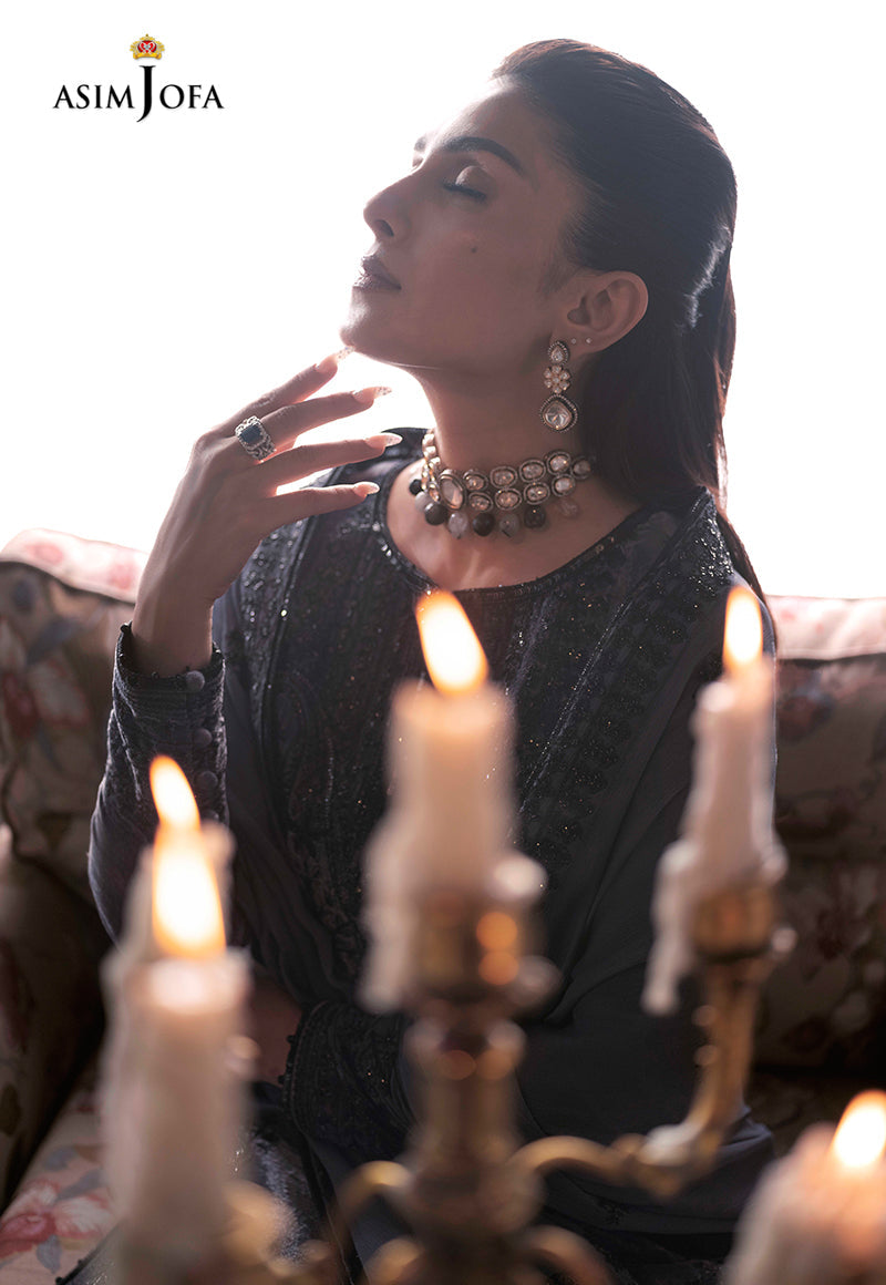 AJAM-05 | The Ayeza Edit by Asim Jofa Makhmal Royal Velvet Winter Collection 2022 | Unstitched Embroidered Velvet Suits