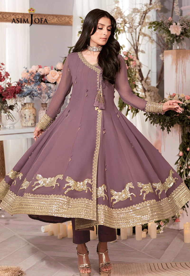AJAM-09 | The Ayeza Edit by Asim Jofa Makhmal Royal Velvet Winter Collection 2022 | Unstitched Embroidered Velvet Suits