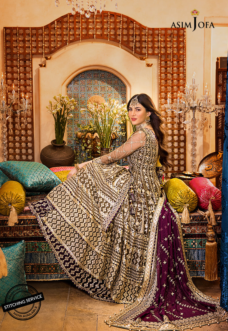 AJBN-01 | Asim Jofa Baad-e-Naubahar Wedding Collection 2022 | Embroidered Chiffon Suits