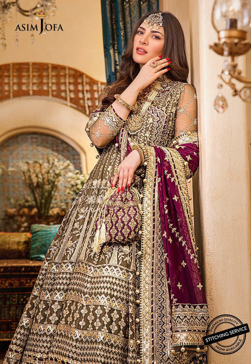AJBN-01 | Asim Jofa Baad-e-Naubahar Wedding Collection 2022 | Embroidered Chiffon Suits