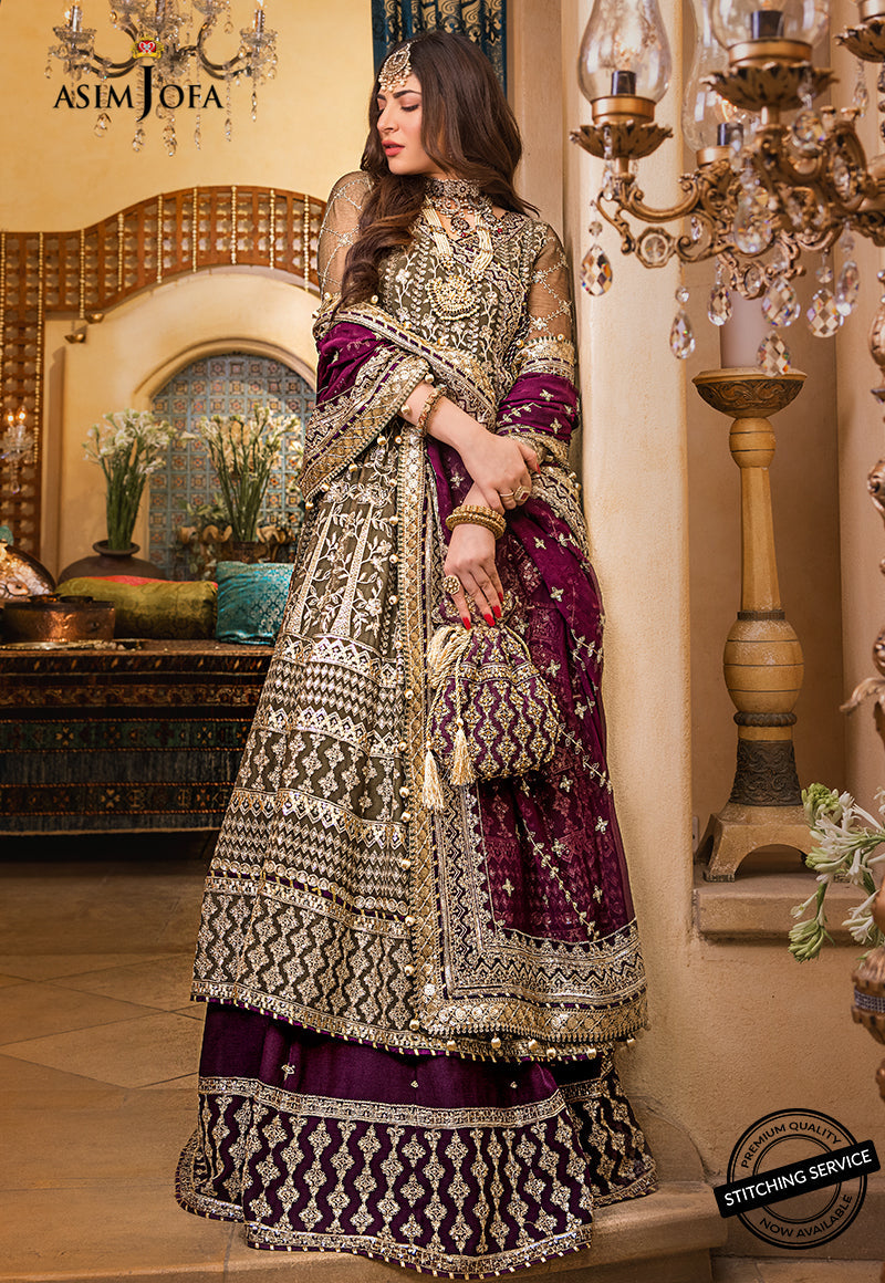 AJBN-01 | Asim Jofa Baad-e-Naubahar Wedding Collection 2022 | Embroidered Chiffon Suits